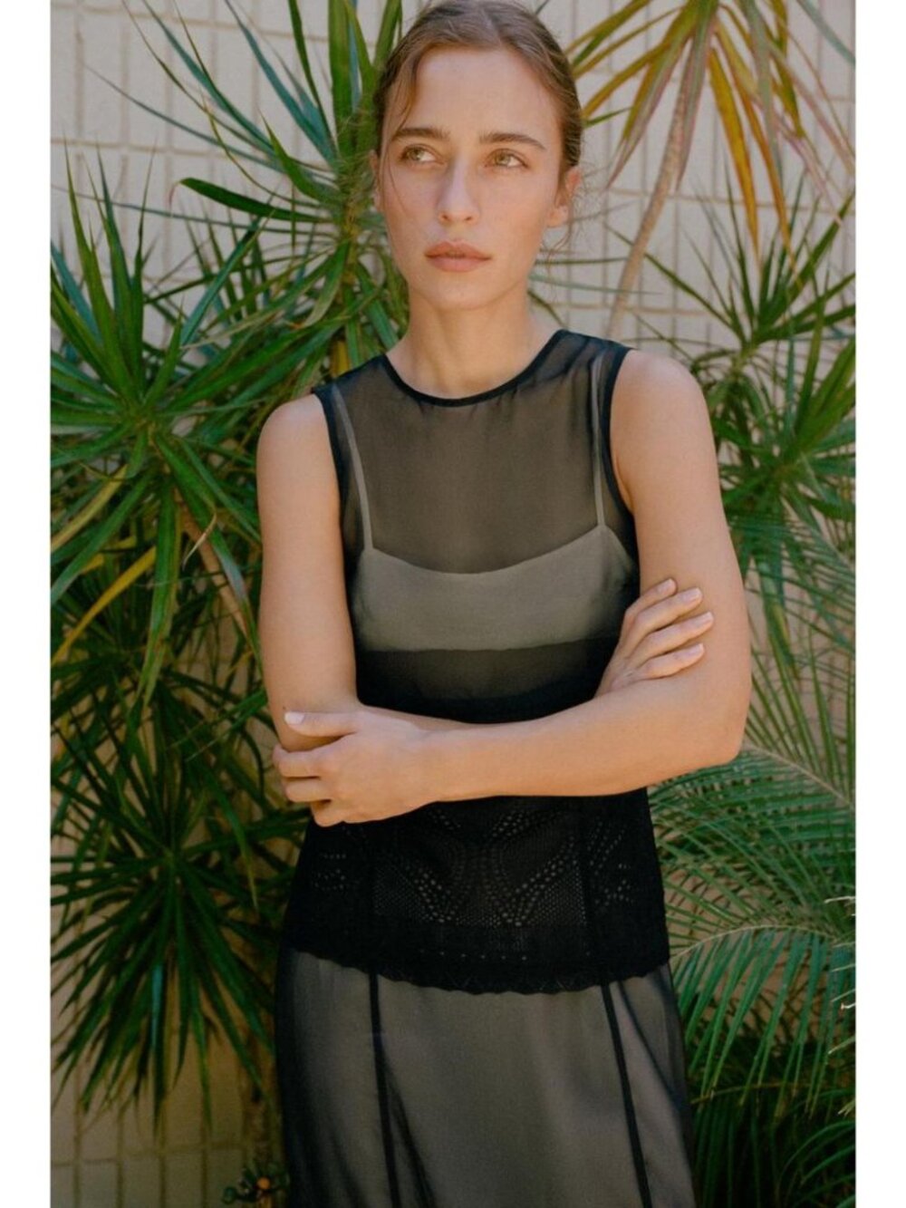 ZARA ORGANZA AND KNIT MIDI SKIRT 1223/702/084 - Picture 2 of 5